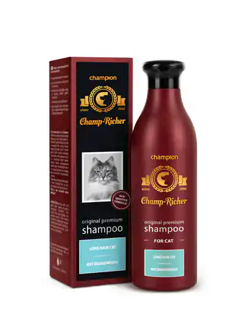 ⁨CHAMP-RICHER (CHAMPION) shampoo longhair cat 250 ml⁩ at Wasserman.eu