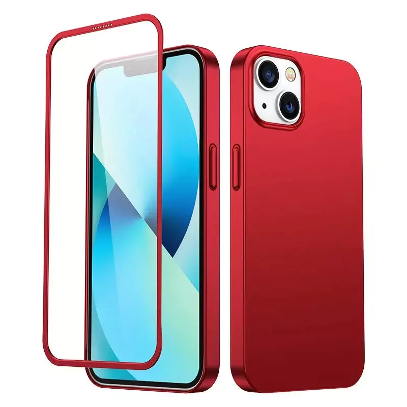 ⁨Joyroom 360 Full Case Case for iPhone 13 Case Back & Front + Tempered Glass Red (JR-BP927 red)⁩ at Wasserman.eu