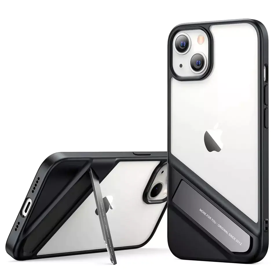 ⁨Ugreen Fusion Kickstand Case sztywne etui z żelową ramką i podstawką do iPhone 13 czarny (90152)⁩ w sklepie Wasserman.eu