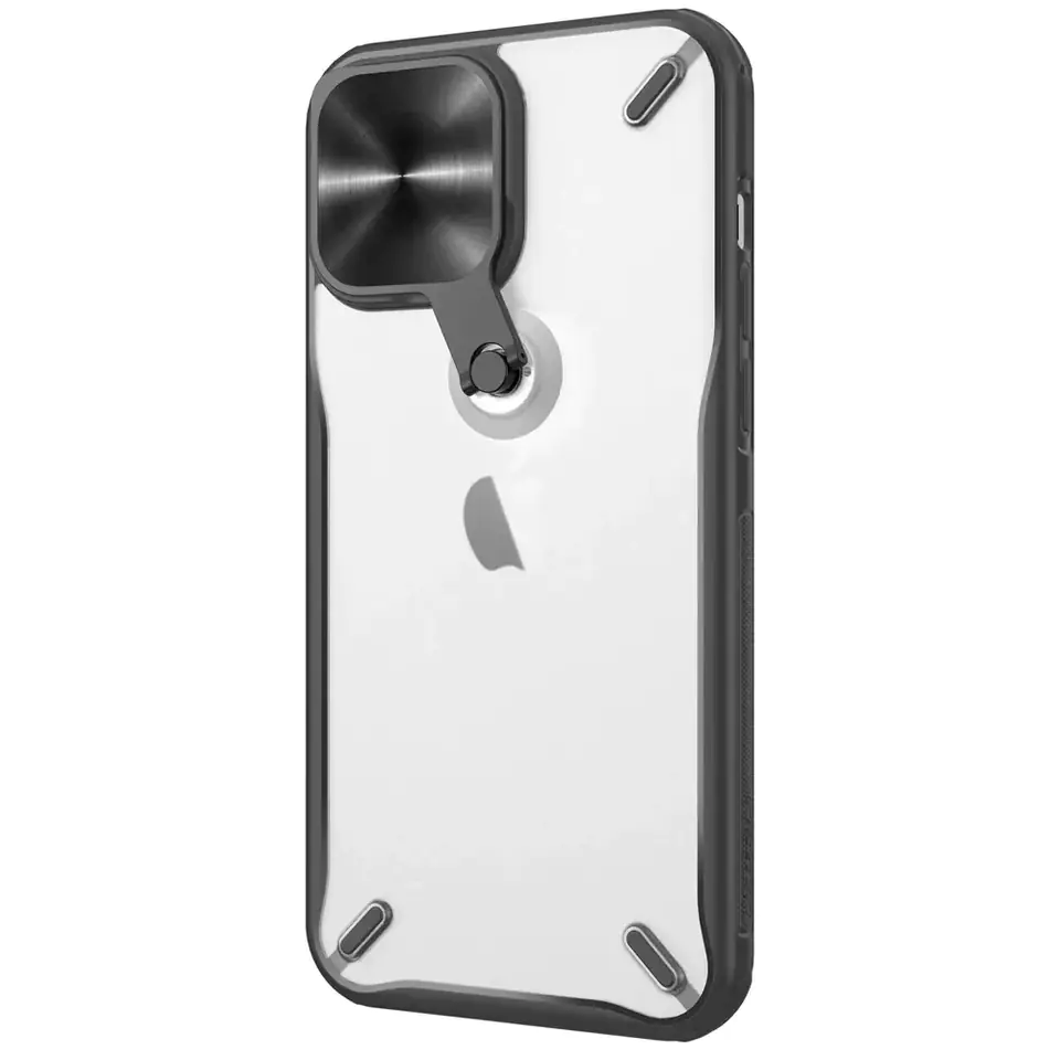 ⁨Nillkin Cyclops Case wytrzymałe etui z osłoną na aparat i składaną podstawką iPhone 13 Pro Max czarny⁩ w sklepie Wasserman.eu