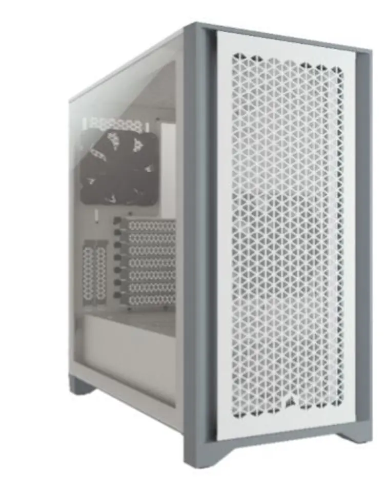 ⁨4000D Airflow TG White Mid Tower ATX Enclosure⁩ at Wasserman.eu