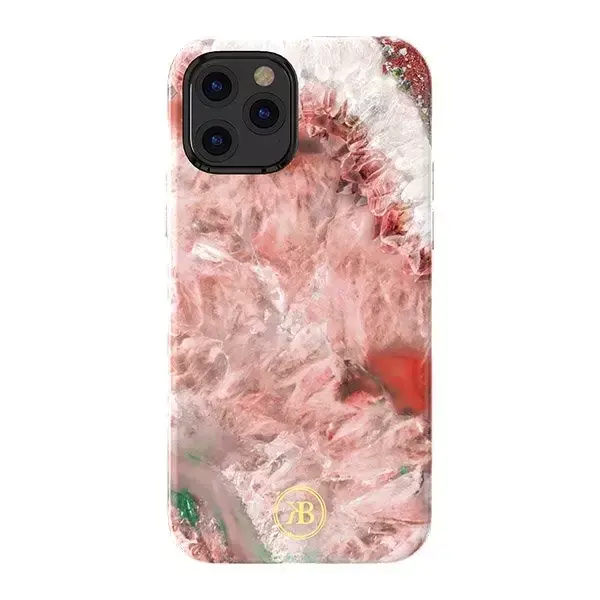 ⁨Kingxbar Agate Series eleganckie etui pokrowiec z nadrukiem agat iPhone 12 mini czerwony⁩ w sklepie Wasserman.eu