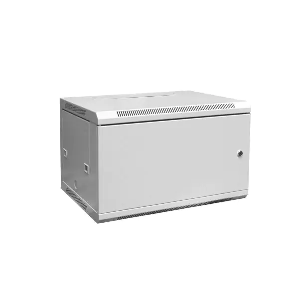 ⁨Szafa wisząca jednosekcyjna 19 6U 368/600/450mm, drzwi metalowe, szara (RAL7035), zmontowana⁩ w sklepie Wasserman.eu