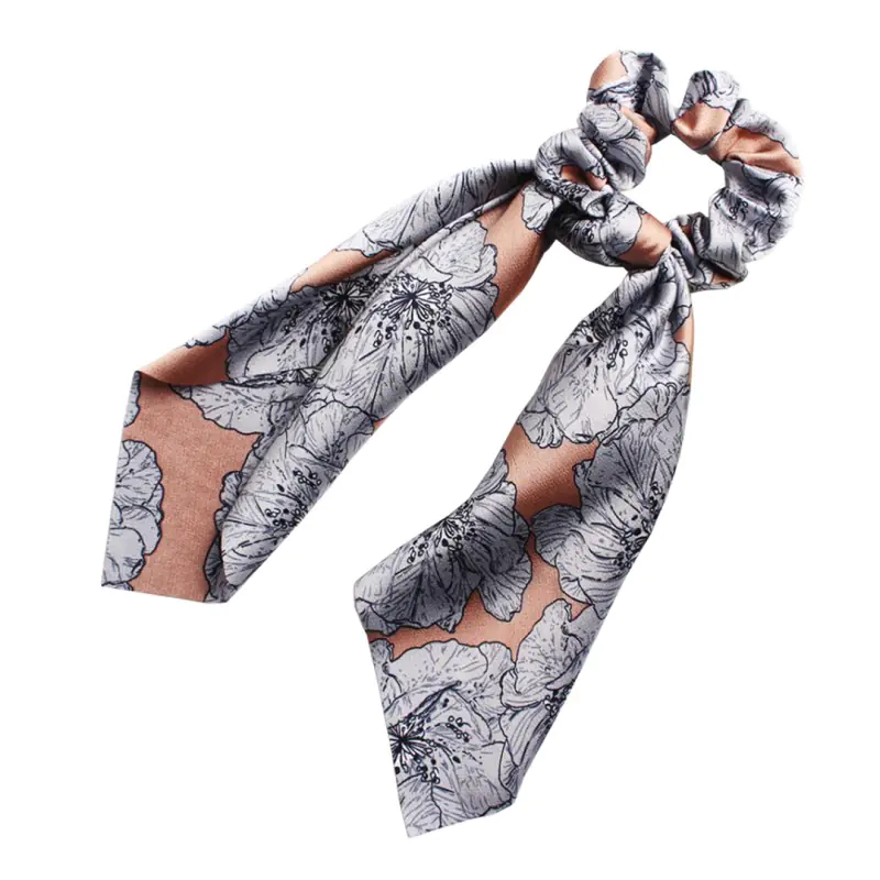 ⁨ECarla Eraser-scarf scrunchie - long gray-gold 1pc⁩ at Wasserman.eu