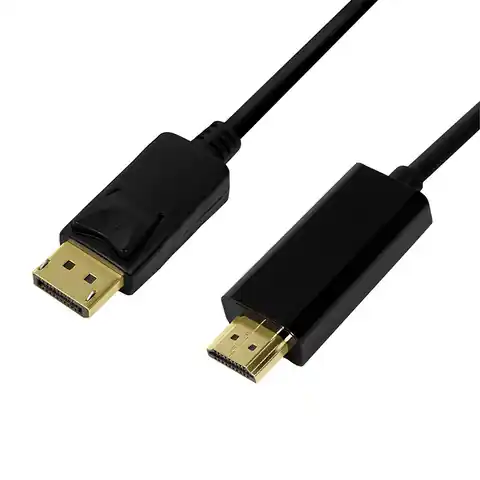 ⁨DisplayPort cable 1.2 to HDMI 1.4, black, 2m⁩ at Wasserman.eu