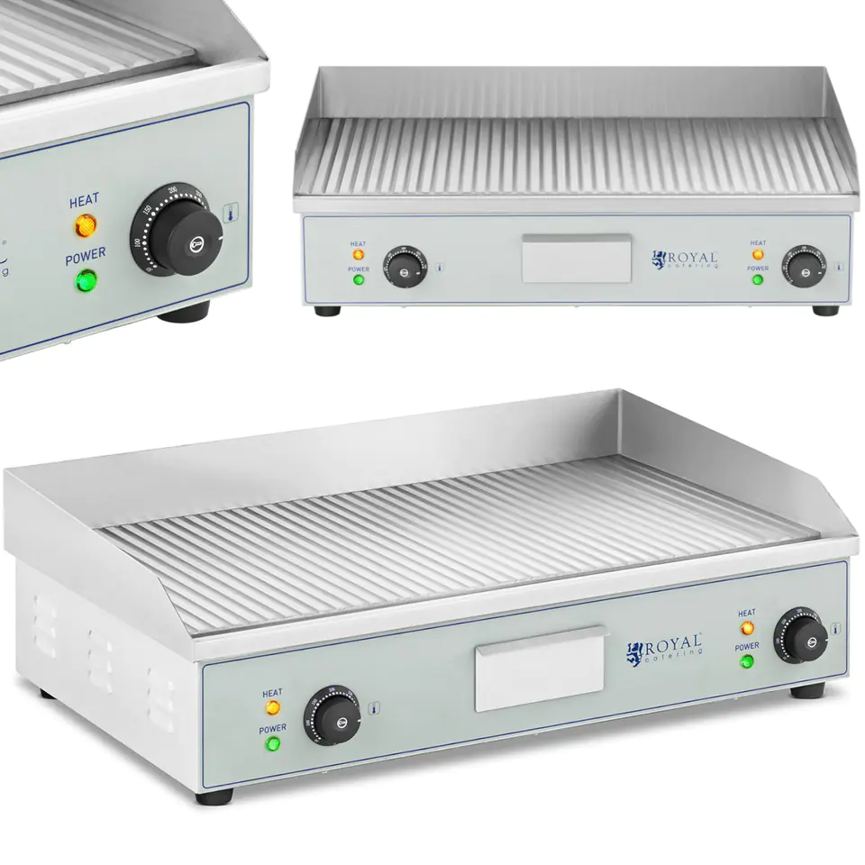 ⁨Electric grill grill grill corrugated double 400 x 730 mm 2 x 2000 W⁩ at Wasserman.eu