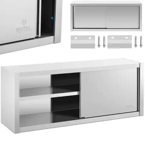 ⁨Gastronomic wall cabinet with sliding doors STAL 150 x 45 x 60 cm⁩ at Wasserman.eu