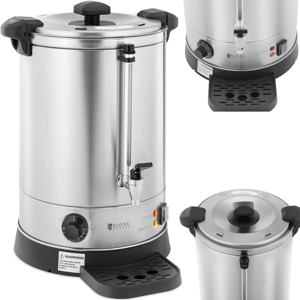 ⁨Cooker double wall water heater with drainer 13.5 L 2500 W silver⁩ at Wasserman.eu