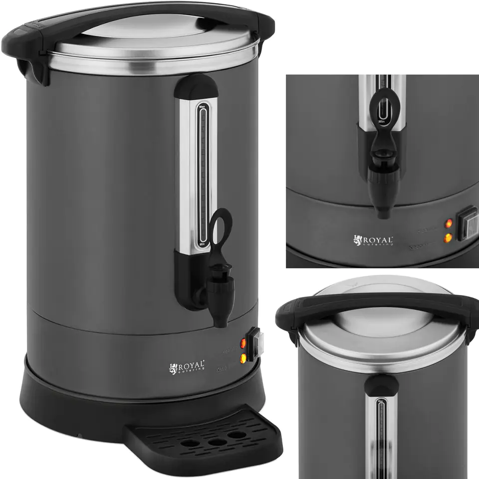 ⁨Tea coffee maker with tap and drip tray 14 l 1400 W grey⁩ at Wasserman.eu