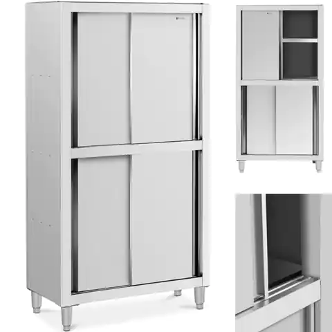 ⁨Stainless steel storage cabinet sliding door 120 kg 100 x 50 x 180 cm⁩ at Wasserman.eu