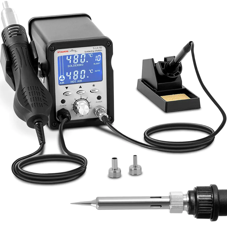 ⁨Lötstation mit Heißluftkolben SMD LCD 200-480C 102 W 750 W⁩ im Wasserman.eu