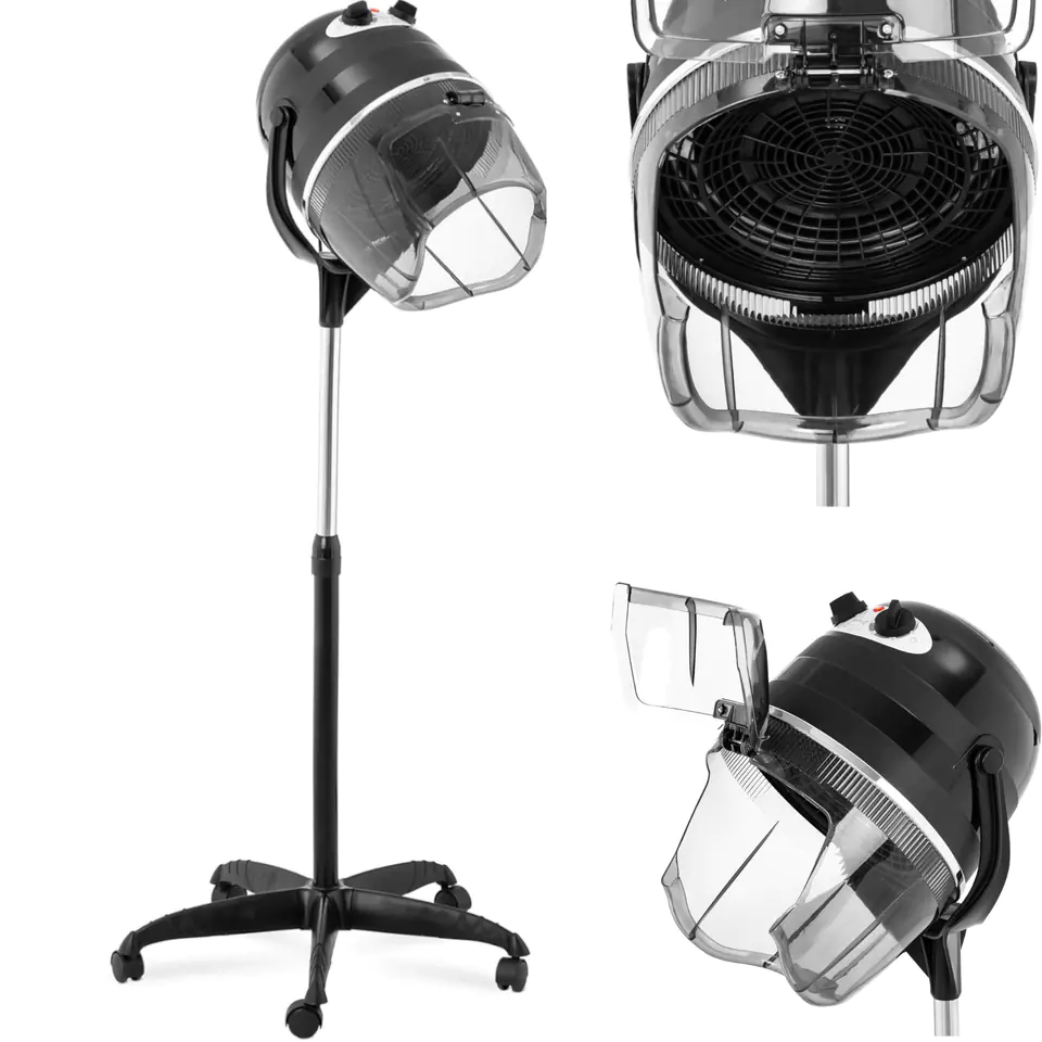 ⁨Hairdresser's helmet hair dryer standing on wheels 1100 W black⁩ at Wasserman.eu