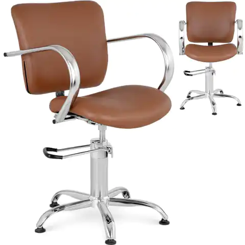 ⁨Fotel krzesło fryzjerskie barberskie kosmetyczne London Brown brązowe⁩ w sklepie Wasserman.eu