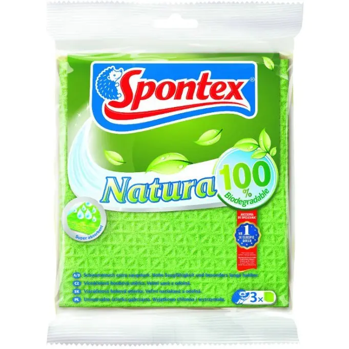 ⁨Ścierki gąbczaste Natura (3szt) SPONTEX 97042394/97042158⁩ w sklepie Wasserman.eu