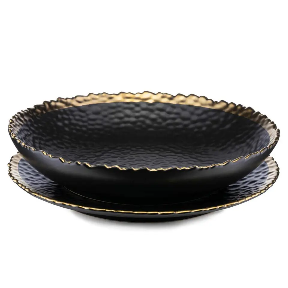 Komplet 2 talerzy Kati Black Gold - duży w sklepie Wasserman.eu