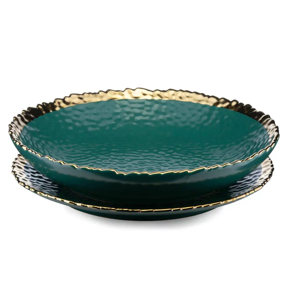 Komplet 2 talerzy Kati Green Gold - duży w sklepie Wasserman.eu