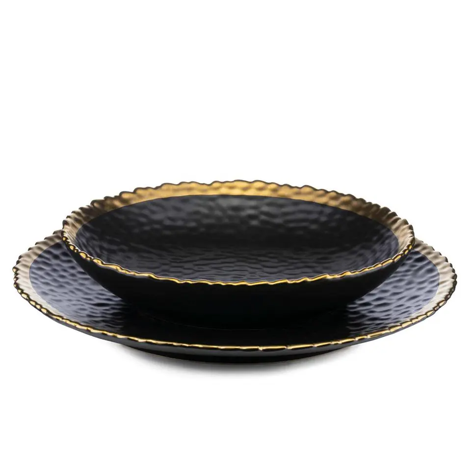 Komplet 2 talerzy Kati Black Gold - mały w sklepie Wasserman.eu
