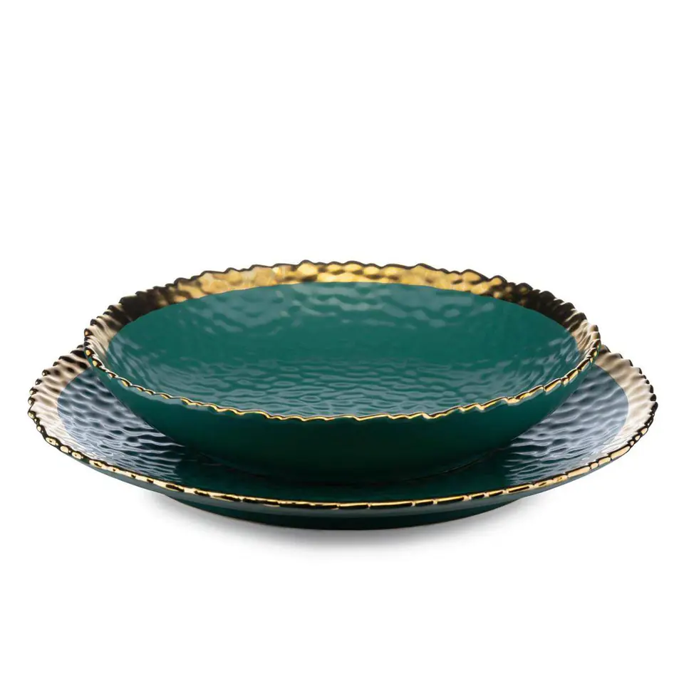 Komplet 2 talerzy Kati Green Gold - mały w sklepie Wasserman.eu