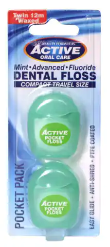 ⁨Beauty Formulas Active Oral Care Dental Floss Travel Size 2 x 12m⁩ at Wasserman.eu