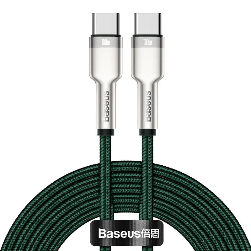 ⁨Kabel USB-C do USB-C Baseus Cafule, 100W, 2m (zielony)⁩ w sklepie Wasserman.eu