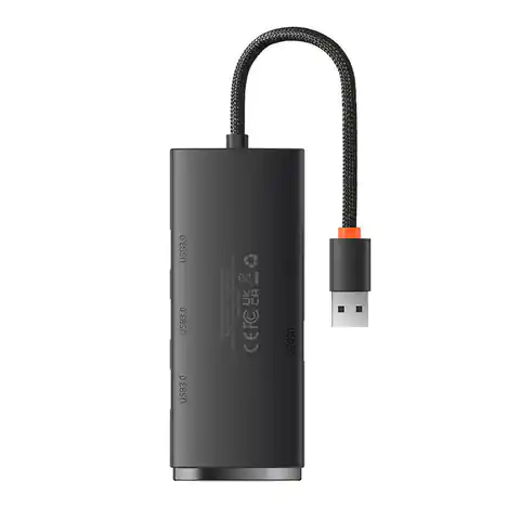 ⁨Hub 4w1 Baseus Lite Series USB do 4x USB 3.0 25cm (czarny)⁩ w sklepie Wasserman.eu