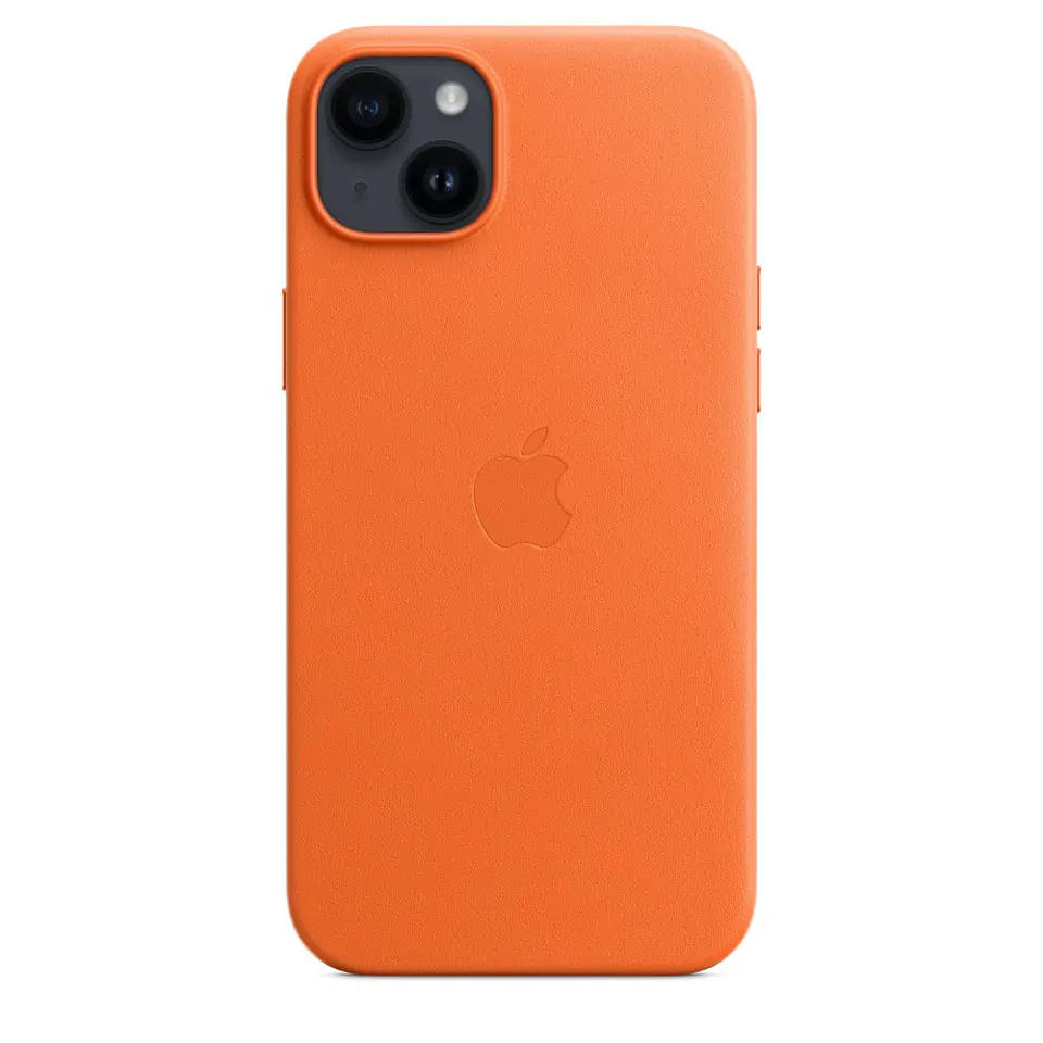 ⁨MagSafe Leather Case for iPhone 14 Plus - Orange⁩ at Wasserman.eu