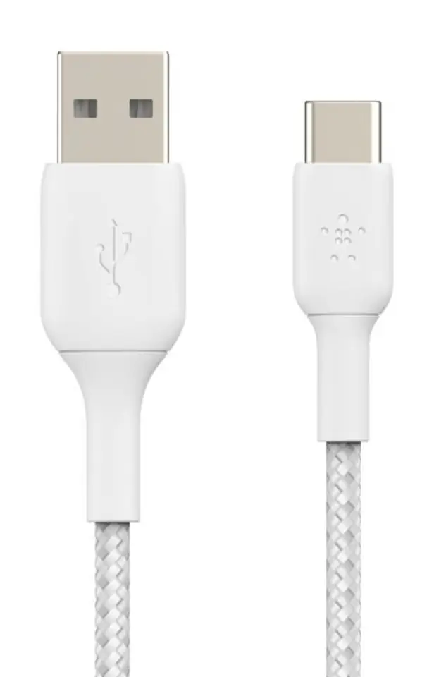 Braided USB-C USB-A 3m White at Wasserman.eu