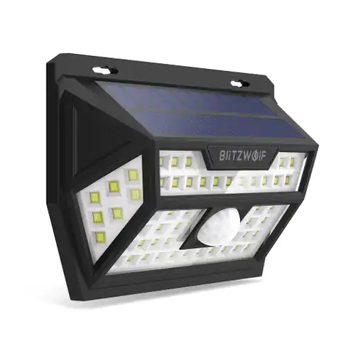 ⁨Zewnętrzna lampa solarna LED Blitzwolf BW-OLT1 z czujnikiem ruchu i zmierzchu, 2200mAh⁩ w sklepie Wasserman.eu
