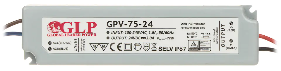 ⁨SWITCHING MODE POWER SUPPLY 24V/3A/GPV⁩ at Wasserman.eu