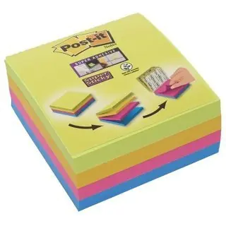 ⁨Bloczek samoprzylepny 76x76mm 75k mix kolorów (4szt) POST-IT Super Sticky 2014-SC-BYFG UU003083563⁩ w sklepie Wasserman.eu