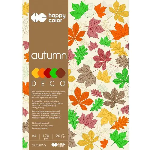 ⁨Blok A4 20k 170g 5 kolorów DECO AUTUMN HA 3817 2030-130 HAPPY COLOR⁩ w sklepie Wasserman.eu