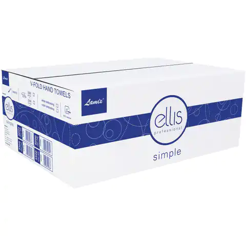 ⁨Ręcznik biały 21x22cm wzór (20x150 listków) 2837 ELLIS PROFESSIONAL SIMPLE⁩ w sklepie Wasserman.eu
