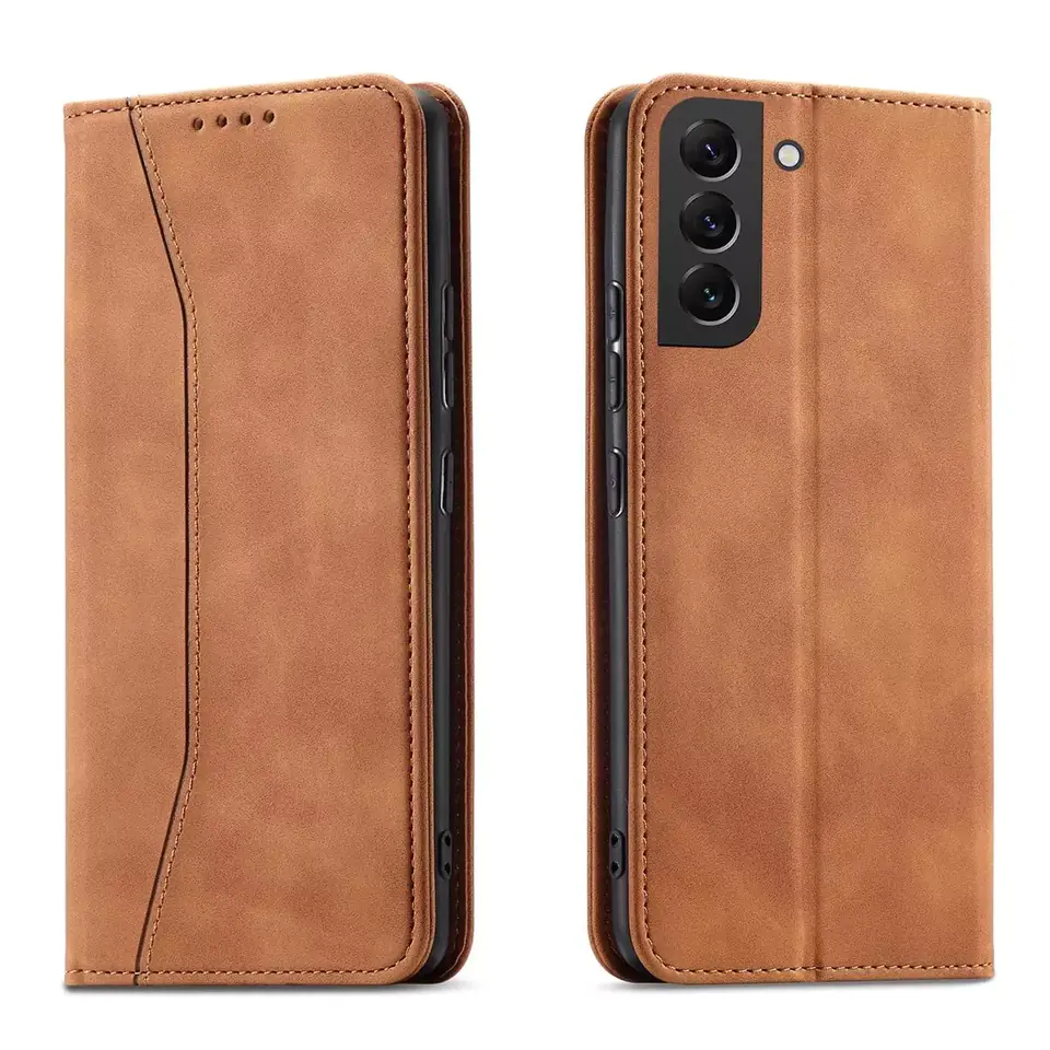 ⁨Magnet Fancy Case Case for Samsung Galaxy S22+ (S22 Plus) Card Wallet Card Stand brown⁩ at Wasserman.eu