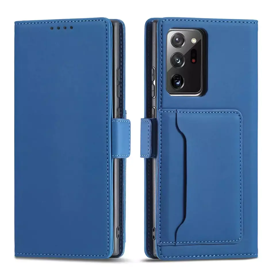 ⁨Magnet Card Case Case for Samsung Galaxy S22 Ultra Card Wallet Cover Card Stand Blue⁩ at Wasserman.eu