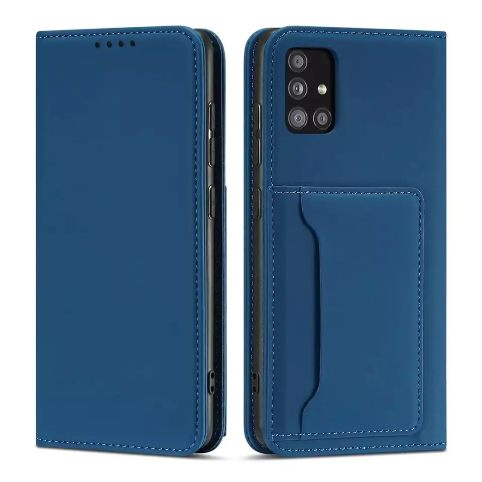 ⁨Magnet Card Case etui do Xiaomi Redmi Note 11 pokrowiec portfel na karty kartę podstawka niebieski⁩ w sklepie Wasserman.eu