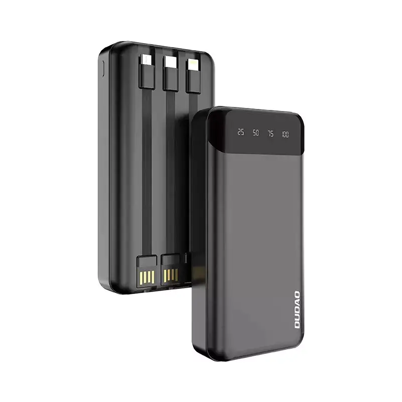 ⁨Dudao capacious powerbank with 3 built-in cables 20000mAh USB Type C + micro USB + Lightning black (Dudao K6Pro+)⁩ at Wasserman.eu