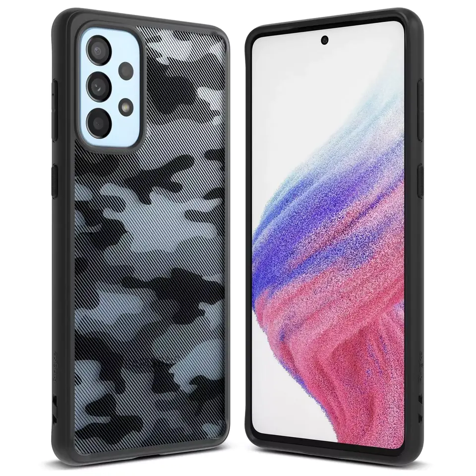 ⁨Ringke Fusion Matte etui pokrowiec z żelową ramką Samsung Galaxy A73 czarny⁩ w sklepie Wasserman.eu