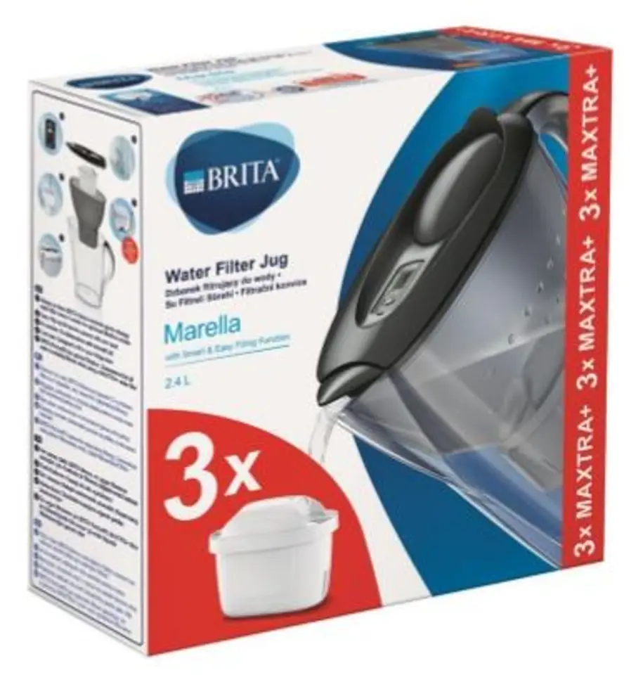 Filter jug Marella MXplus graphite + 3 refills at Wasserman.eu