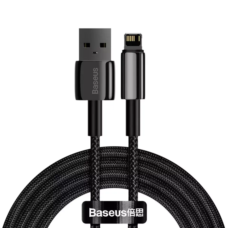 ⁨Baseus Tungsten kabel USB - Lightning 2,4 A 2 m czarny (CALWJ-A01)⁩ w sklepie Wasserman.eu