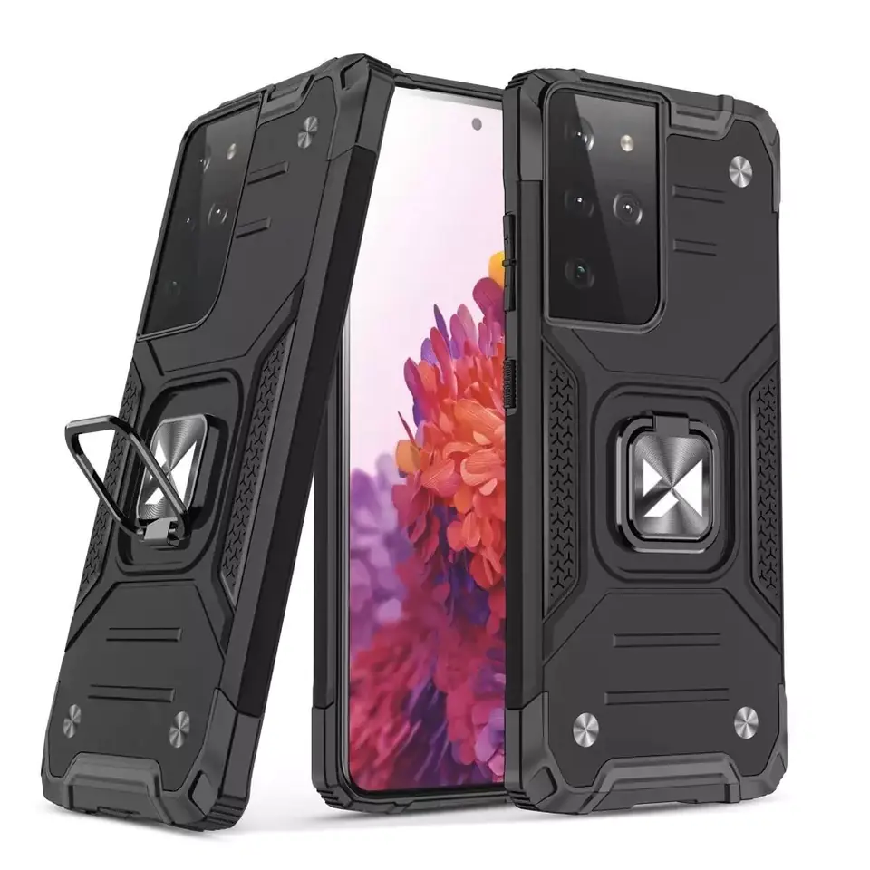 ⁨Wozinsky Ring Armor Armored Hybrid Case + Magnetic Holder Samsung Galaxy S22 Ultra Black⁩ at Wasserman.eu