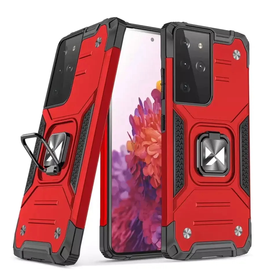 ⁨Wozinsky Ring Armor Armored Hybrid Case + Magnetic Holder Samsung Galaxy S22 Ultra Red⁩ at Wasserman.eu