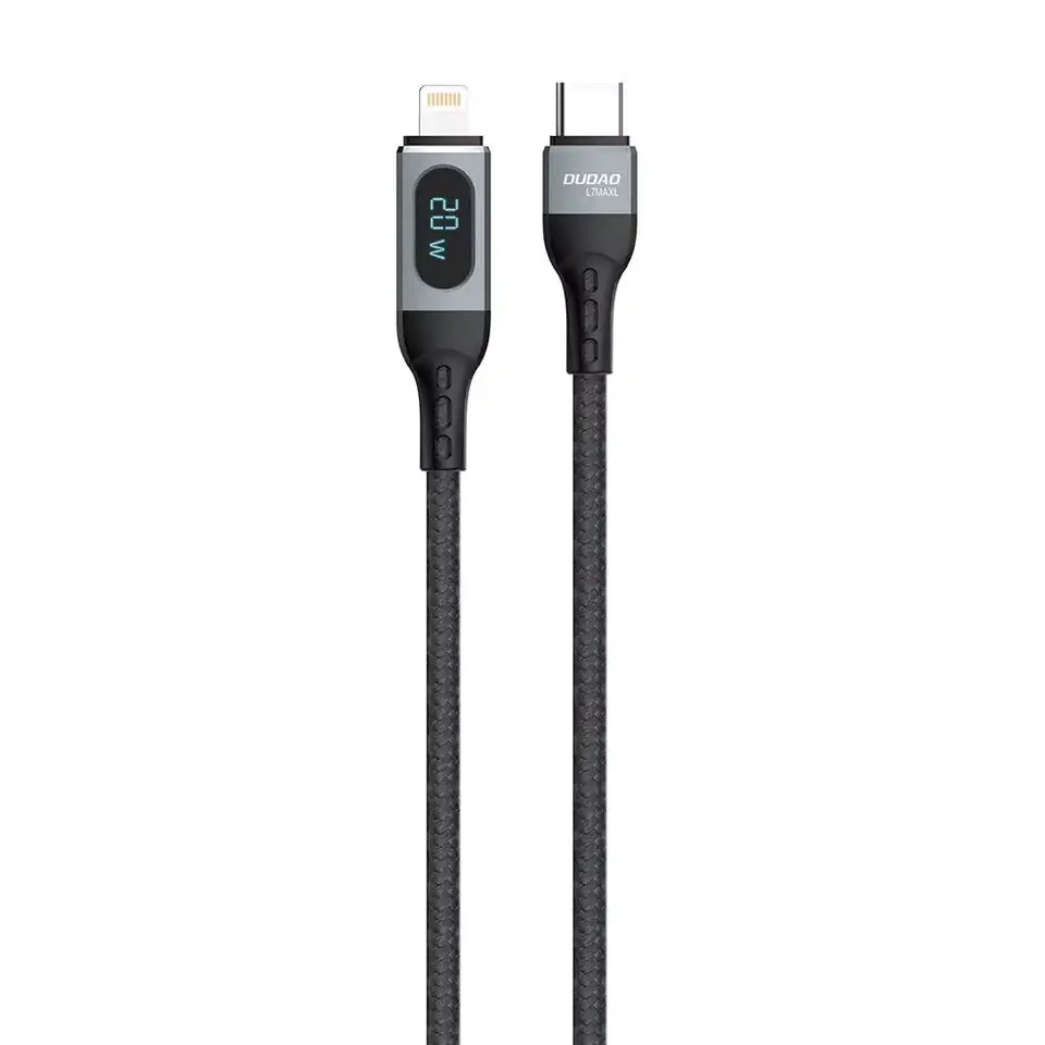 ⁨Dudao kabel USB Typ C - Lightning szybkie ładowanie PD 20W czarny (L7MaxL)⁩ w sklepie Wasserman.eu