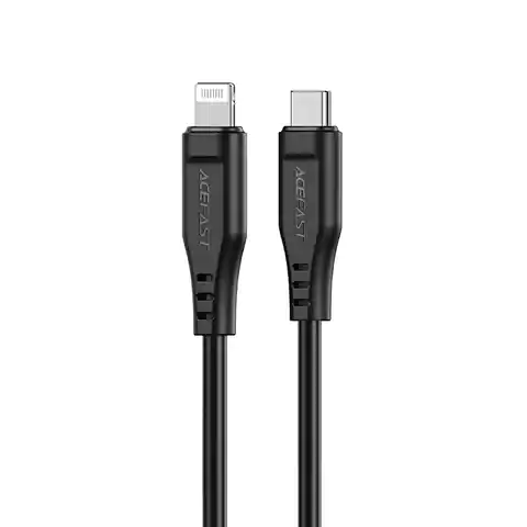 ⁨Acefast kabel MFI USB Typ C - Lightning 1,2m, 30W, 3A czarny (C3-01 black)⁩ w sklepie Wasserman.eu