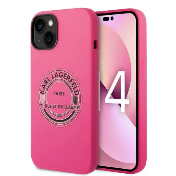 ⁨Karl Lagerfeld KLHCP14MSRSGRCF iPhone 14 Plus 6,7" hardcase pink/pink Silicone RSG⁩ at Wasserman.eu