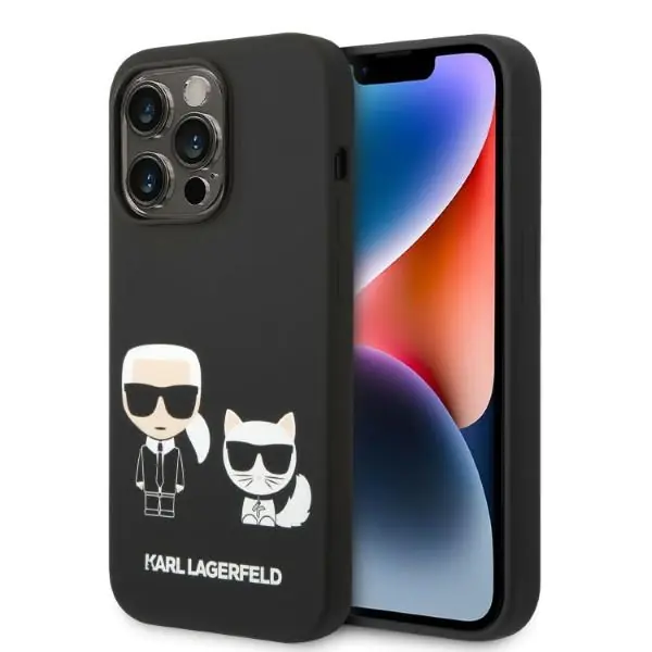 ⁨Karl Lagerfeld KLHMP14LSSKCK iPhone 14 Pro 6,1" hardcase czarny/black Liquid Silicone Karl & Choupette Magsafe⁩ w sklepie Wasserman.eu