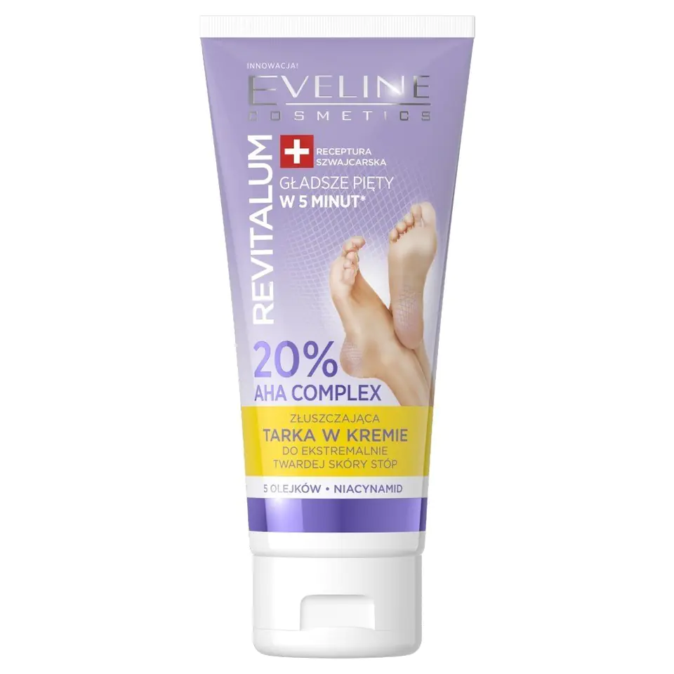 ⁨Eveline Revitalum Złuszczająca Tarka w kremie do ekstremalnie twardej skóry stóp - 20% AHA Complex 75ml⁩ w sklepie Wasserman.eu