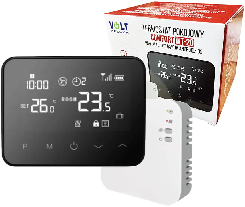 ⁨Termostat bezprzewodowy Comfort WT-20 Wifi + zasilacz⁩ at Wasserman.eu