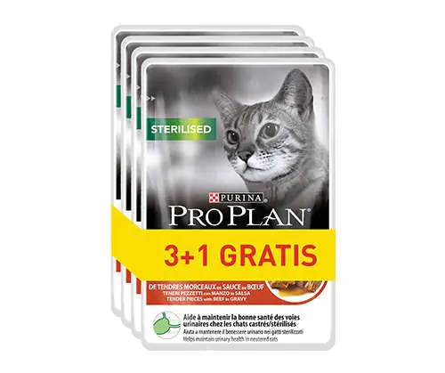 ⁨Purina Pro Plan Sterilised Wołowina 85g 3+1⁩ w sklepie Wasserman.eu