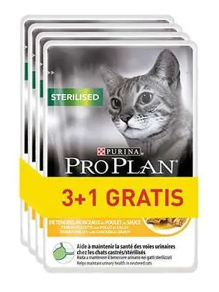 PURINA Pro Plan Sterilised Kurczak - mokra karma dla kota - 85g 3+1 saszetka gratis w sklepie Wasserman.eu