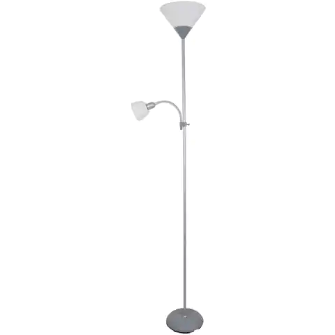 ⁨Lampa podłogowa PLATINET E27 + E14 szara (44527)⁩ w sklepie Wasserman.eu